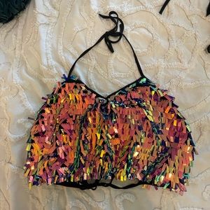 Purple rave shimmery top